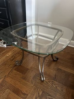 Metal glass Side Table 
