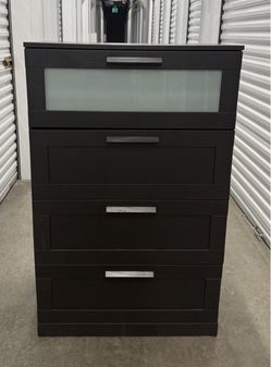 IKEA BRIMNES BLACK MODERN DESIGN TALL LARGE 4-DRAWER CHEST DRESSER - NEW CONDITION - DELIVERY AVAILABLE