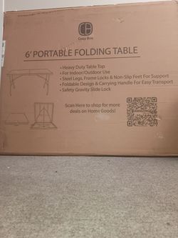 Cozy Box 6ft Portable Folding Table