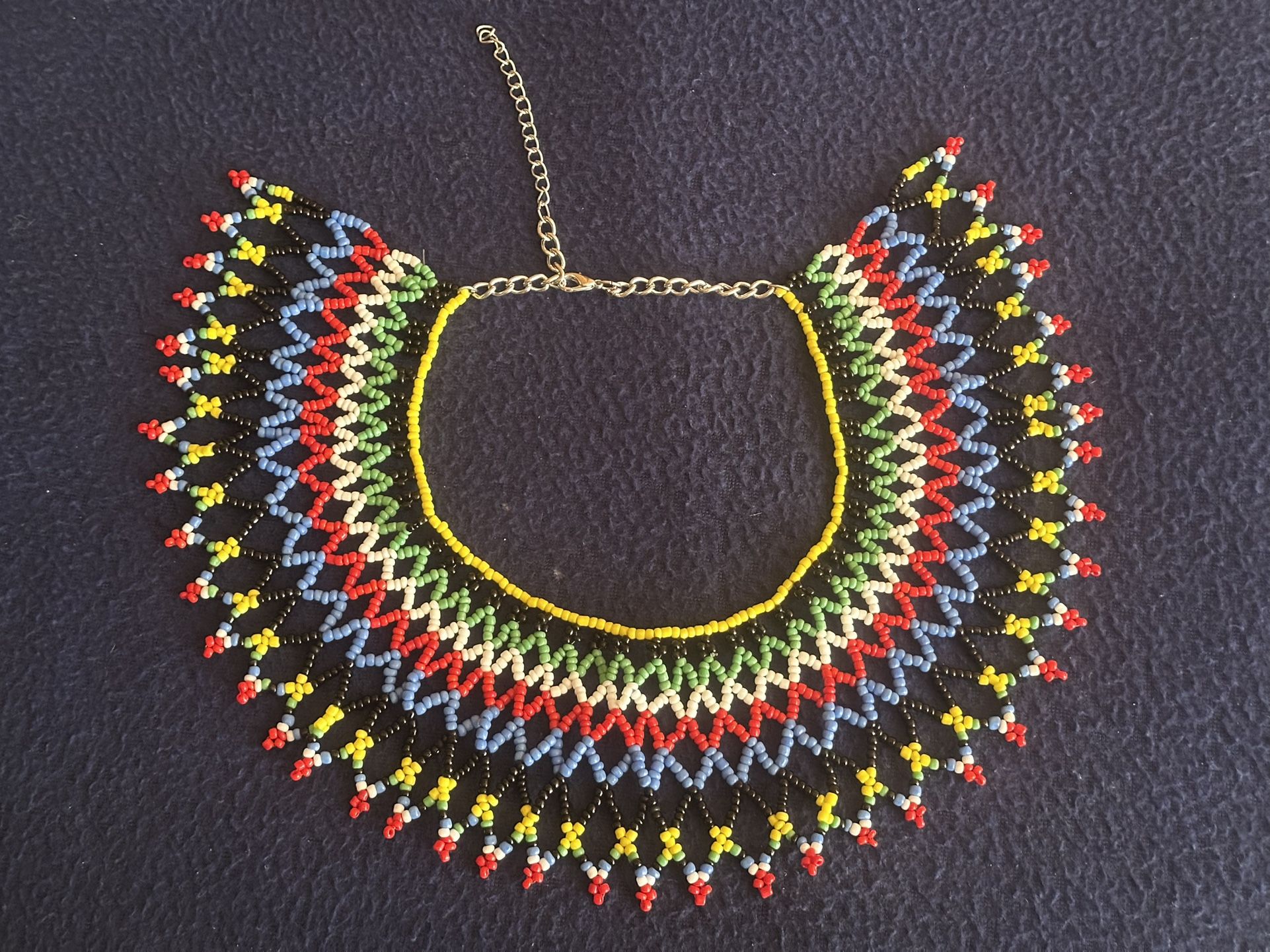 Beautiful Colorful Beaded Bib Necklace