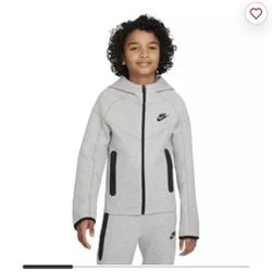 Boys Grey Nike Tech Zip Jacket Hoodie Size Medium BNWOT