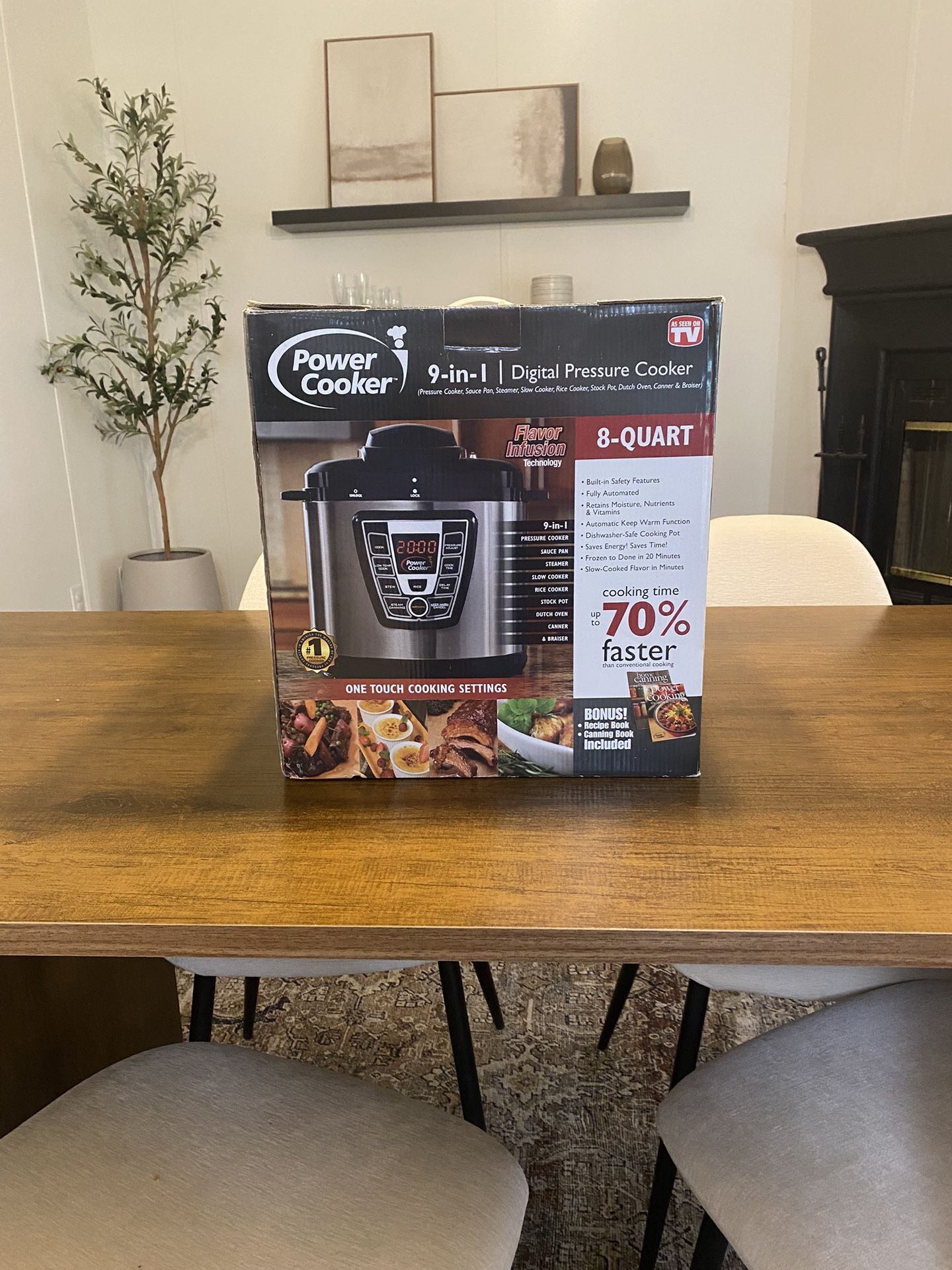 Power Cooker 8-Quart Pressure Cooker Power Air Fryer XL
