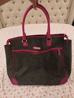 Calvin Klein Brown and Pink Travel Bag