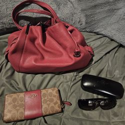Coach purse plus matching wallet and matching sunglasses