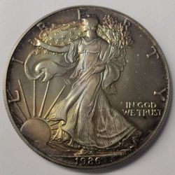 1986 American Silver Eagles 1oz Fine Silver First Year Random Toning