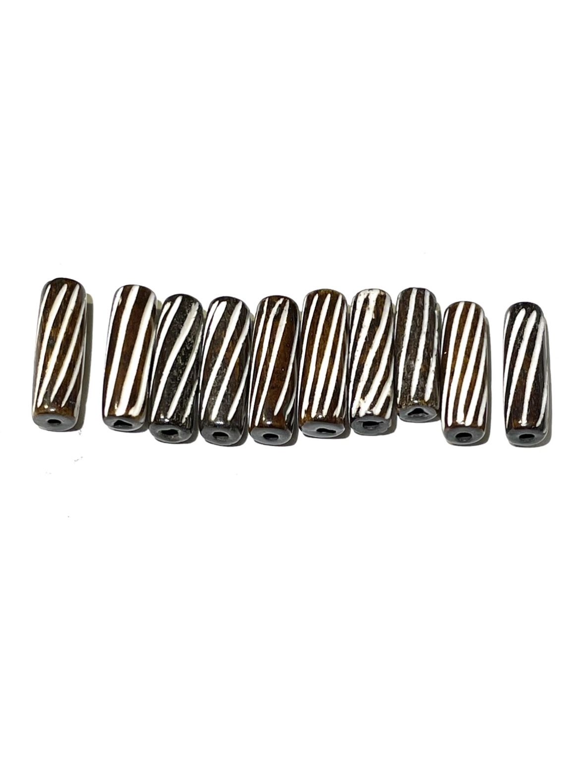 Lot Of 10 Yak Bone African Trade Beads