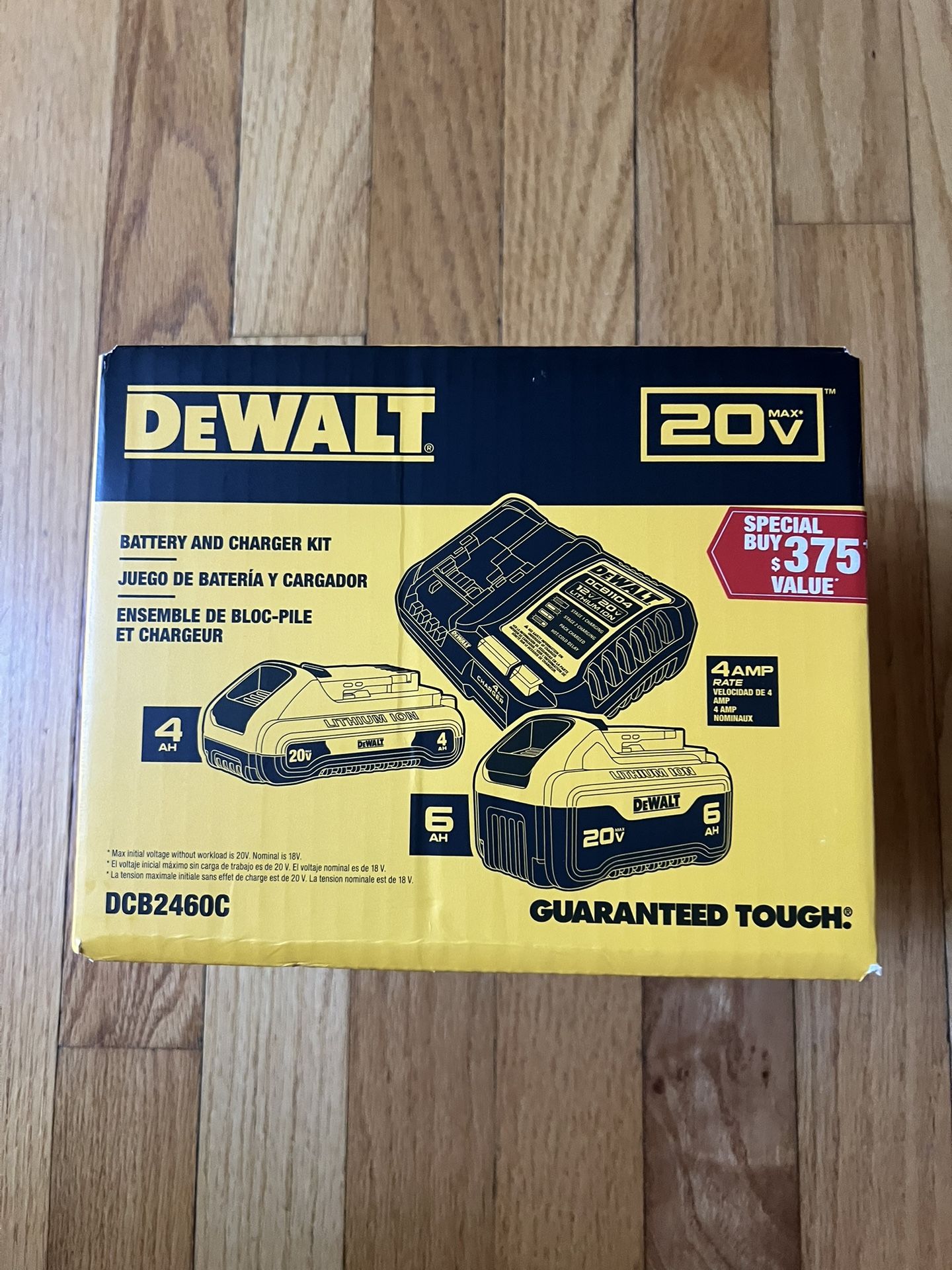 Dewalt 20V 6.0Ah and 4.0Ah battery kit with DCB1104 Charger