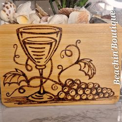 Wine & Grapes Cutting Charcuterie Board 