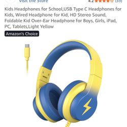 Brand New : Kids Headphones for School,USB Type C