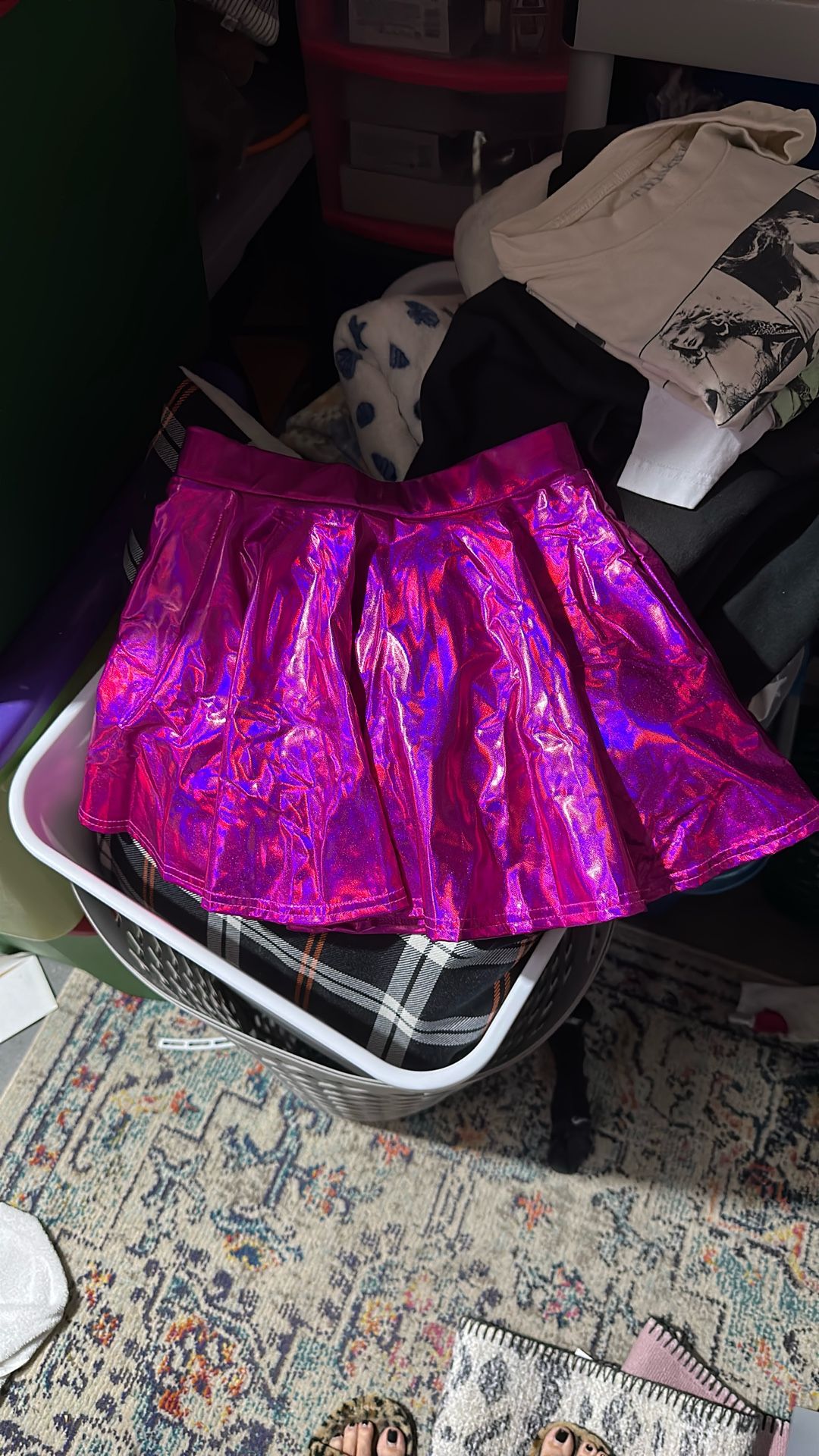 Girls Pink Metallic New Years Eve Skirt Size 8 Youth