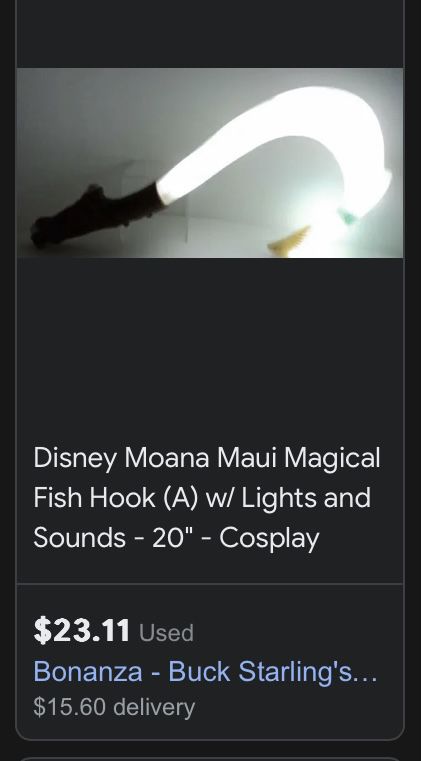 DISNEY MOANA MAUI'S Magical Fish Hook Toy Lights Up Cosplay 20