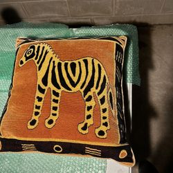 Handmade Kenyan, (super-soft) Pillow Cushion.  Zebra/shapes Theme
