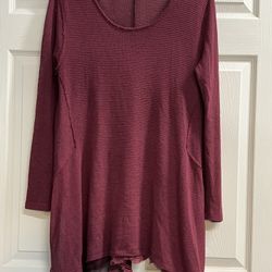 Altar’d State Maroon Long Sleeve Tunic - Size Large - VGUC 