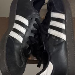 Adidas Samba Size 3.5 Black Leather Indoor Soccer Tennis Shoes