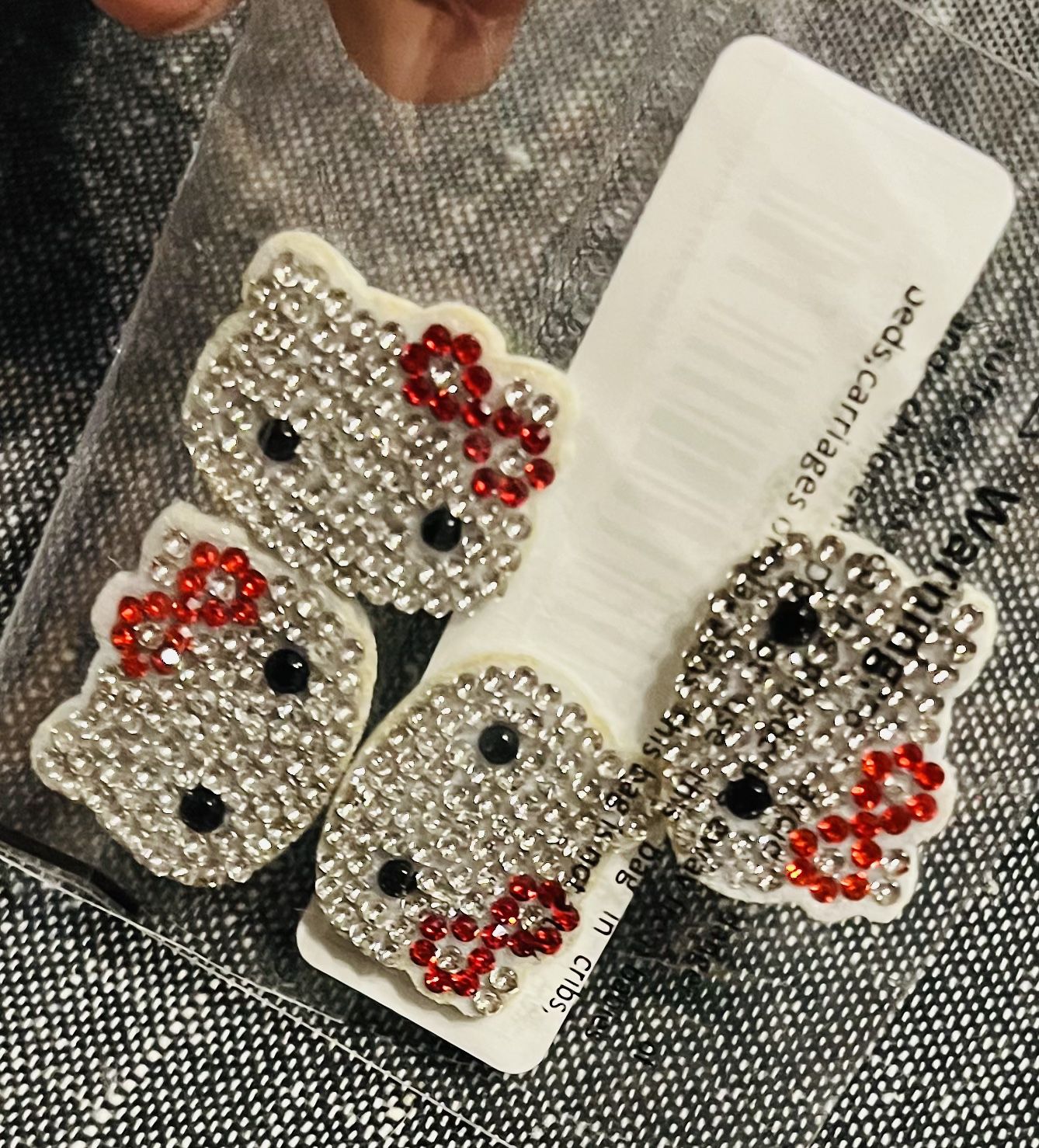 Hello Kitty Bling Charms, 4 Pieces, See Picture For Size