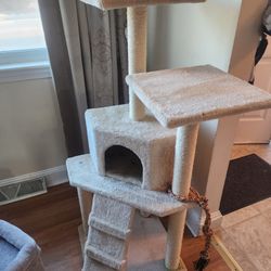 Small Cat Tree Tower With Cave And Scratching Post