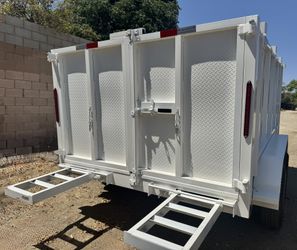 Brand New 8x4x12 Scissor Lift Hydraulic Dump Trailer with Ramps 💎