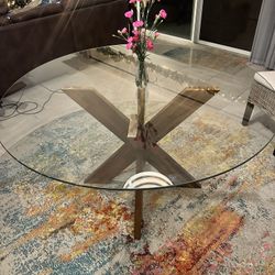 48 Inch Round Tempered Proof Dining Table Glass Top