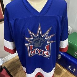 Vintage  Logo 7 Theoren Fleury #14 New York Rangers Hockey Jersey Men’s XL