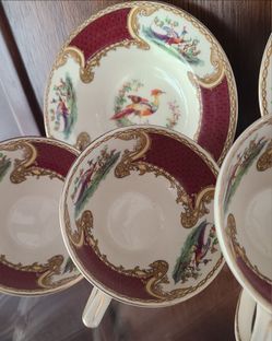 Myott Staffordshire (Royal Crown) England - Chelsea Bird Red/Burgundy.