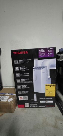 Toshiba Inverter Portable Air Conditioner with Heat – Model RAC-PT1412HVWRU.