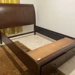 Queen Sleigh Bed with Storage - OBO
