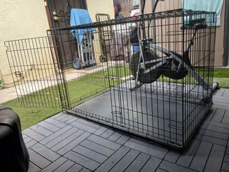 Large Black Wire Dog Crate with Tray