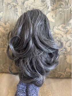 Grey wig hair clip #greywig