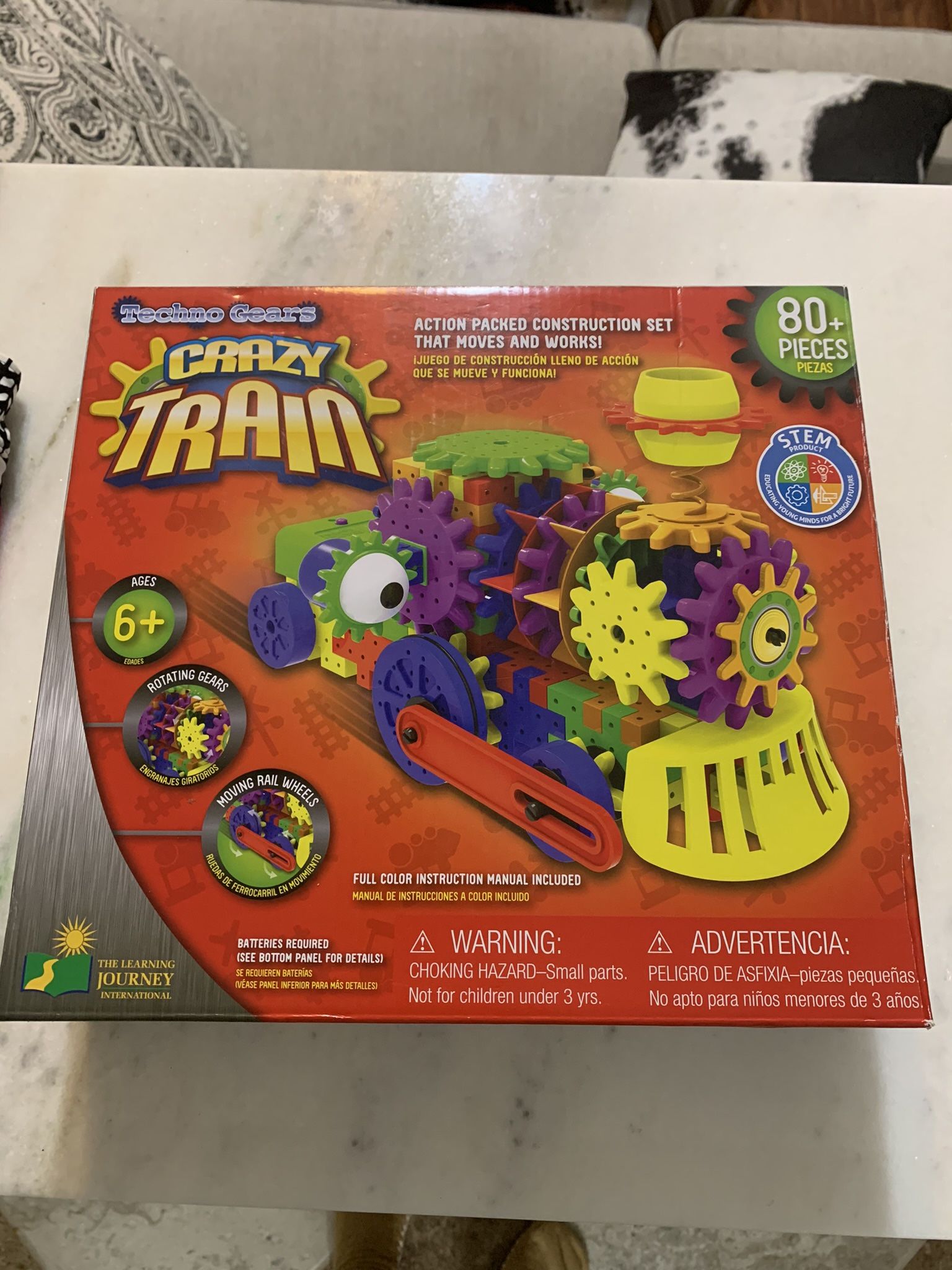 The Learning Journey Techno Gears STEM Construction Set - Crazy Train (60+ pieces)