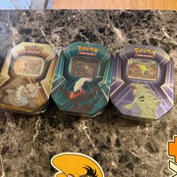 Pokemon tin set of 3