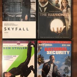 DVD’s 007 Skyfall, Illusionist, Zoolander, National Security 