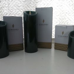 Luminara Real Flame-effect Led Wax Candles Set Of 3 With Remote