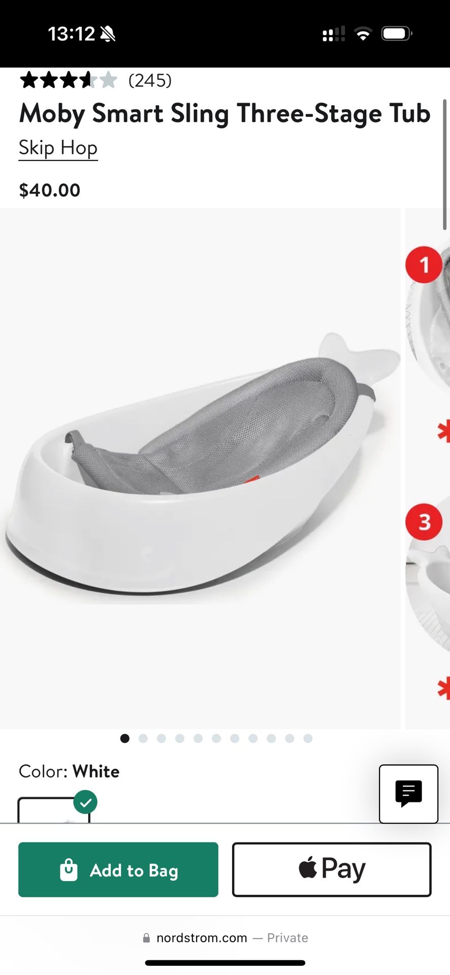 Skip Hop baby bathtub