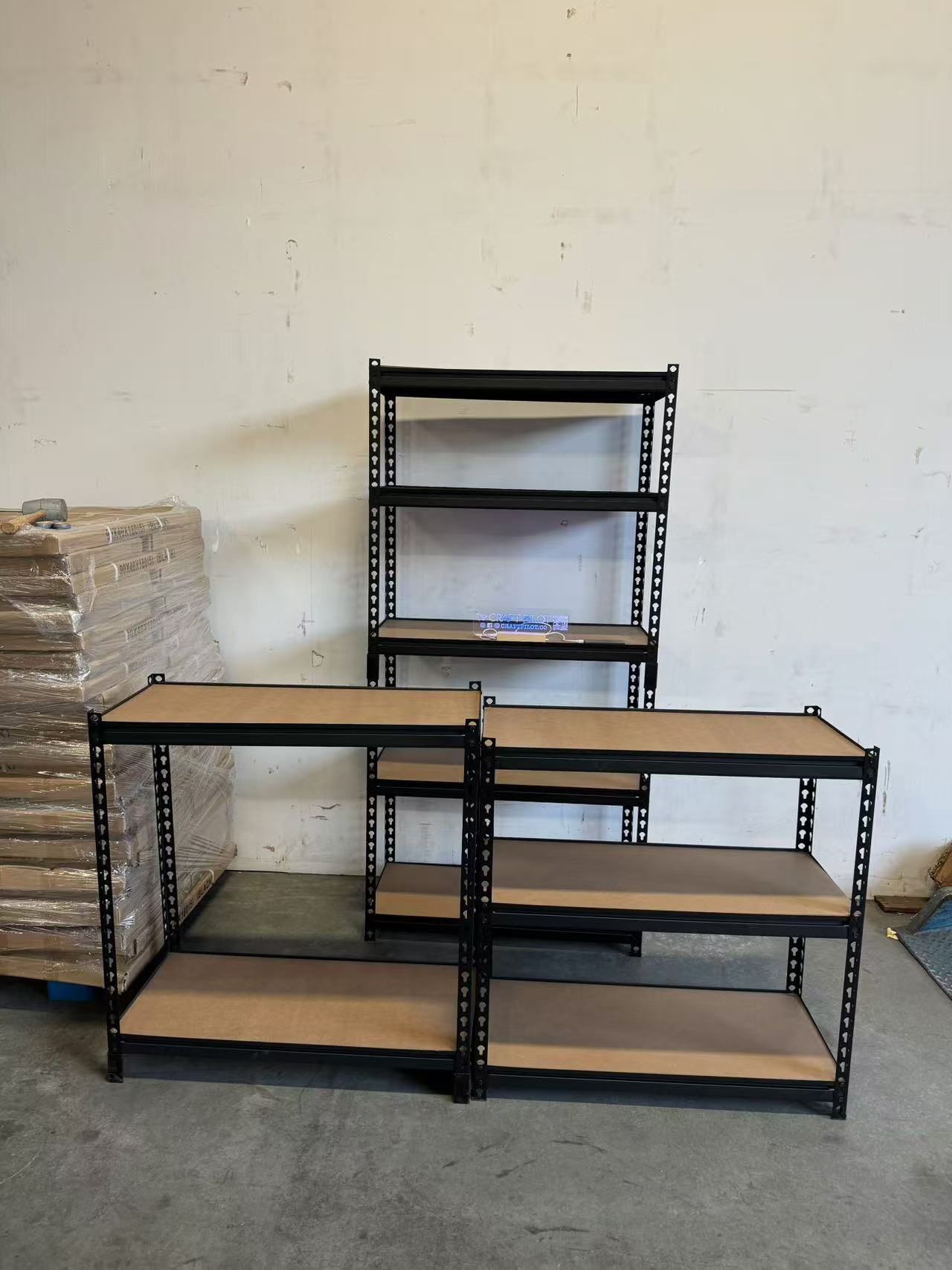 35.4"x15.7"x70.8" Storage Metal Garage Racks BLK/WHT