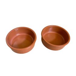 Terracotta Ceramic Pet Bowls Ramekins - Set of 2