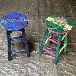 Hand painted stools