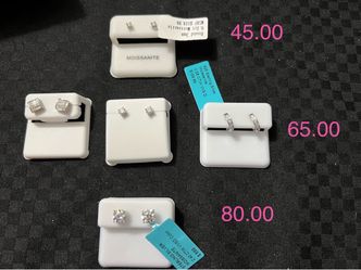 Sterling Silver Moissanite Earrings Lot