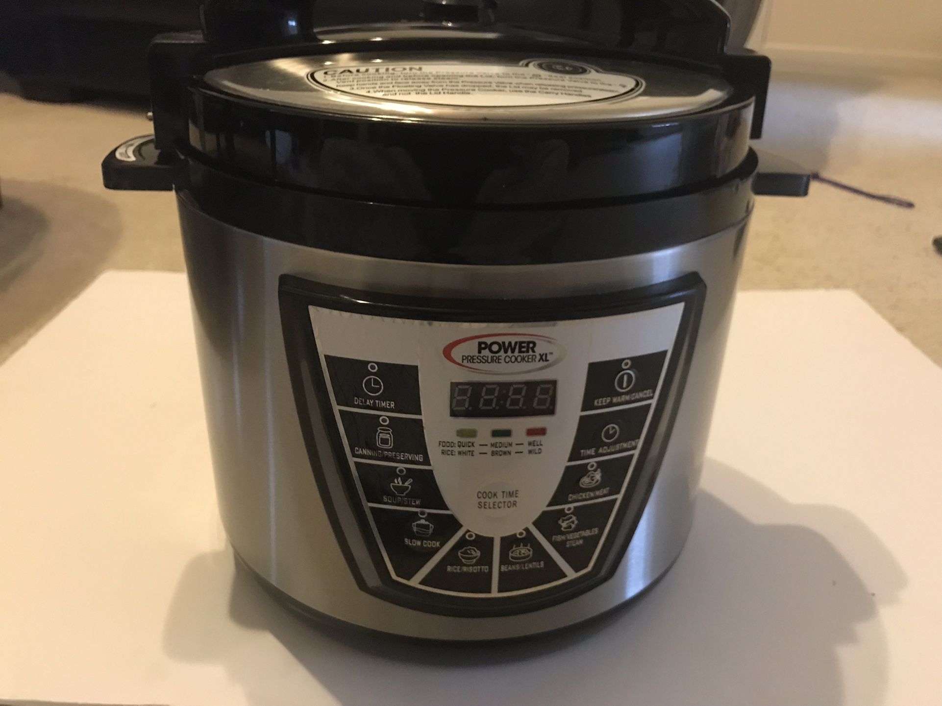 NEW Power Pressure Cooker XL PPC770 6 Quart w/ Cord Steamer Racks