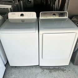 Samsung top load washer and dryer with 2 months warranty, in perfect operation delivery available, ask for other appliances.