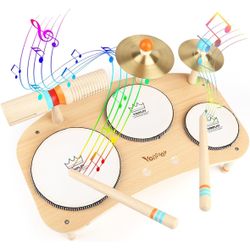 Kids Drum Set for Toddlers 3+, 8 in 1 Montessori Musical Instruments - Gifts