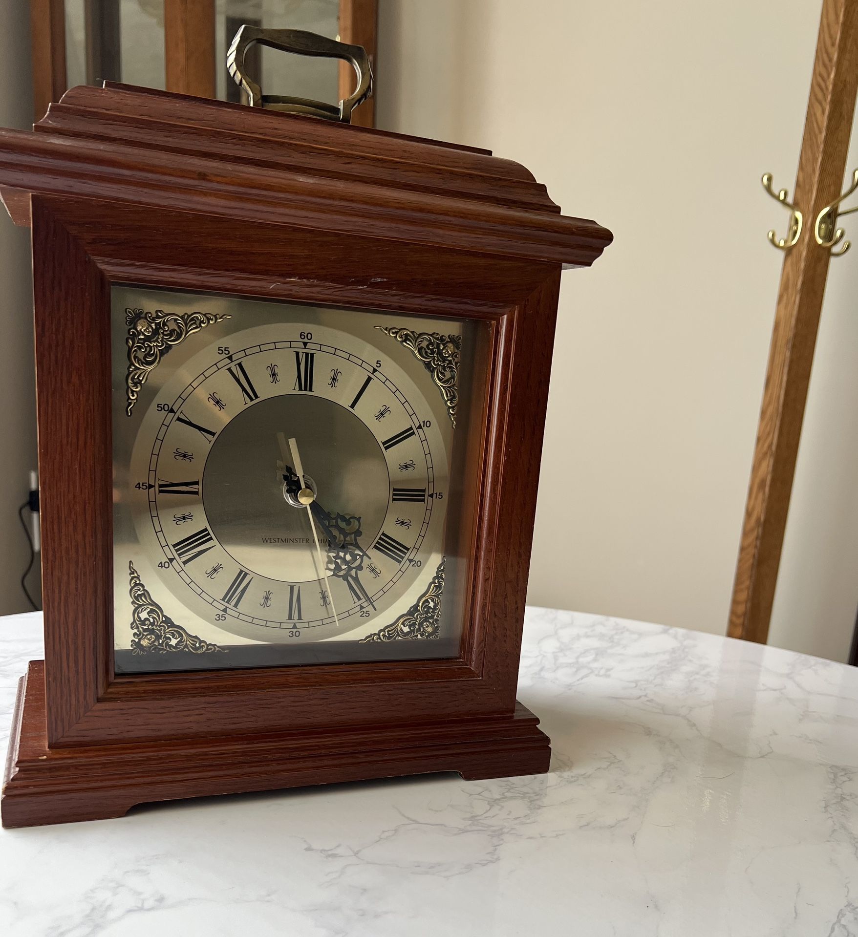 Vintage Westminster Chime Mantel Clock Quartz Roman Numeral Japan