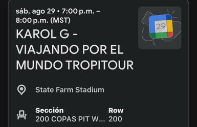Karol G Tropitour Concert Ticket