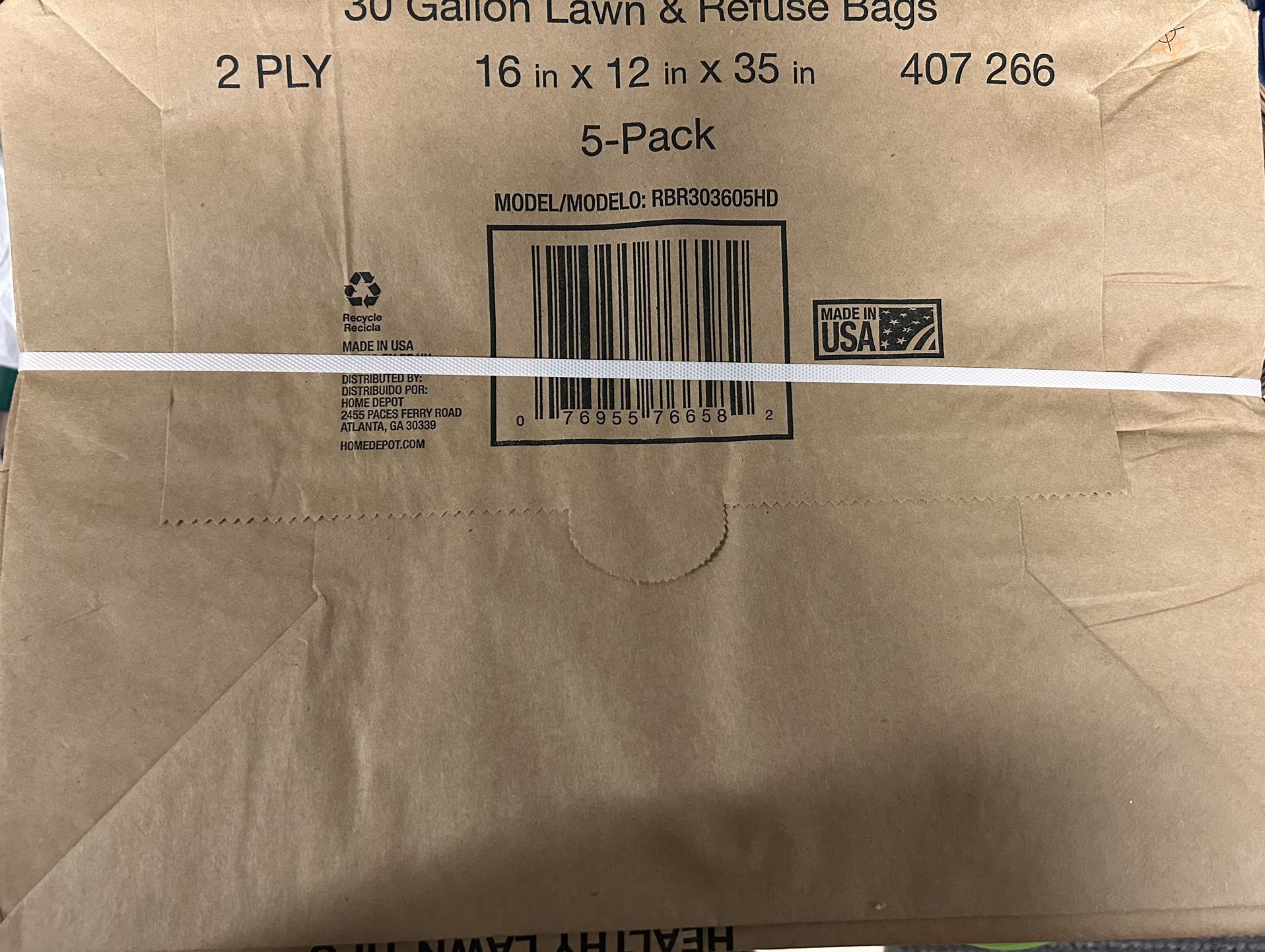 Ten 30-Gal Brown Paper Lawn Bags