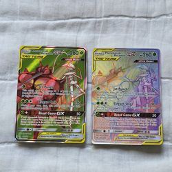 Pokémon Pheromosa & Buzzwole GX TAG TEAM Ultra Beast Full Art Holo 191/214 And 215/214 Mint