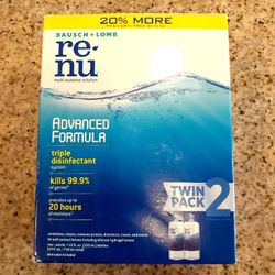 2 Pack Bausch + Lomb re-nu Multi Purpose Solution