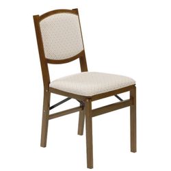 Set of 2 Contemporary Upholstered Back Folding Chair Brown