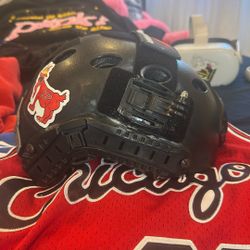 Airsoft Helmet With Patches And GoPro Mount