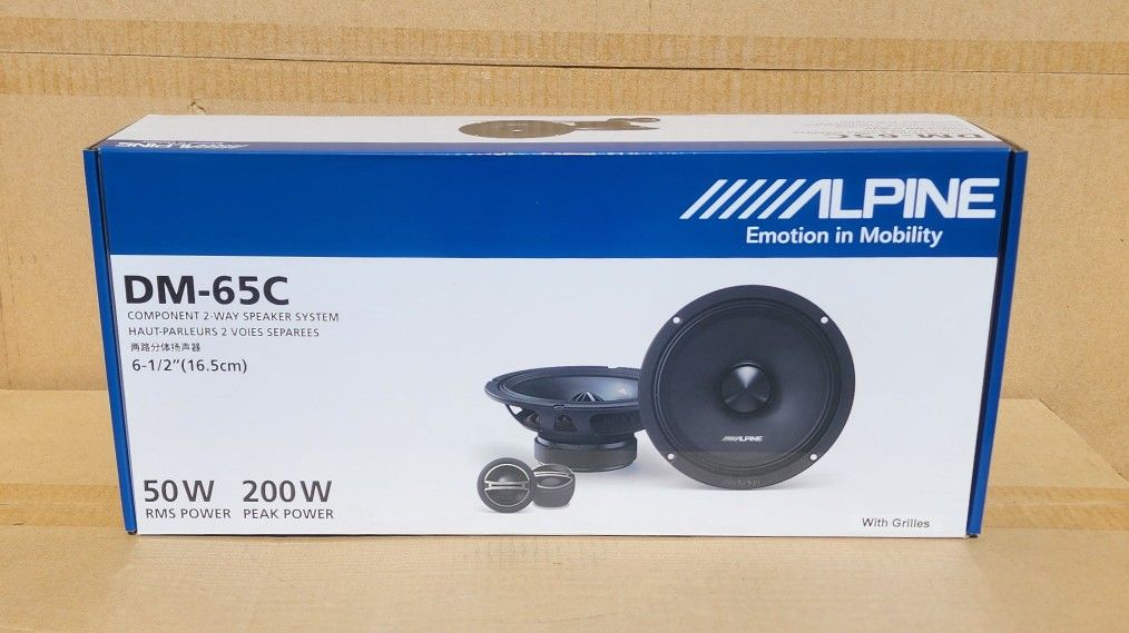Alpine DM-65C DM Series Car Speakers 6 1/2" Component Speaker System 200 Watts 🚨 Payment Options Available 🚨 No Credit Needed 🚨