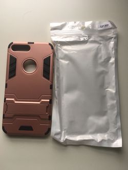 NWT IPhone 7 Plus case with kickstand rose gold