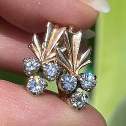14k  Vintage Diamond Earrings 